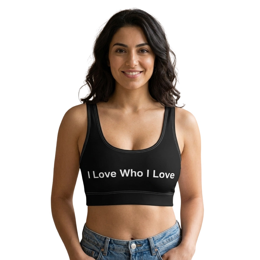 Person wearing an I Love Who I Love top