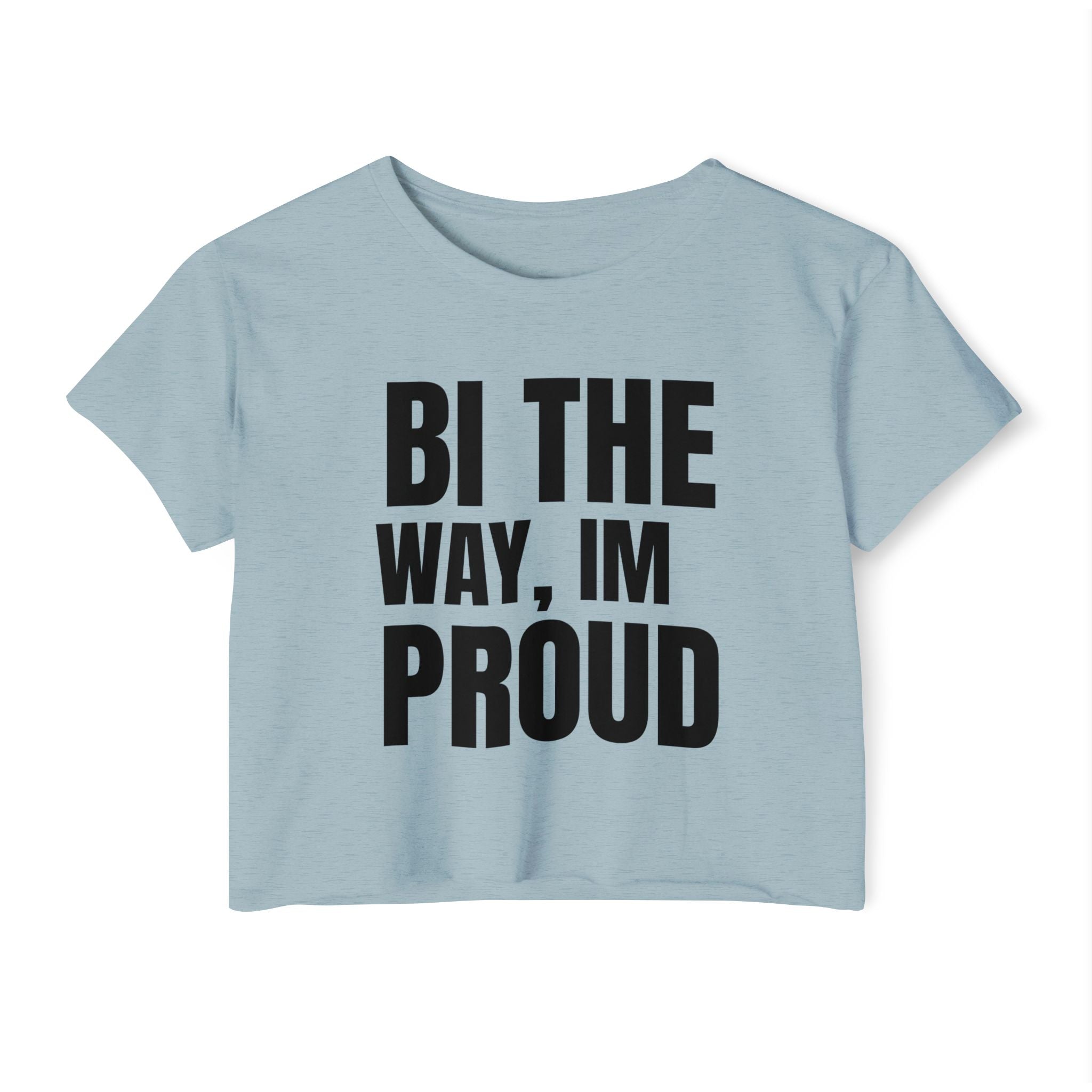 Bi The Way, I'm Proud l Stonewash Denim Crop Top
