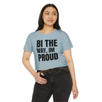 Bi The Way, I'm Proud l Stonewash Denim Crop Top